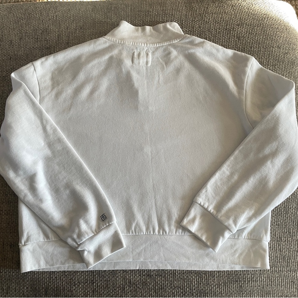 AE Tailgate White Ohio State Quarter-Zip Sweatshirt with Red and Gray Stripes - Picture 7 of 7